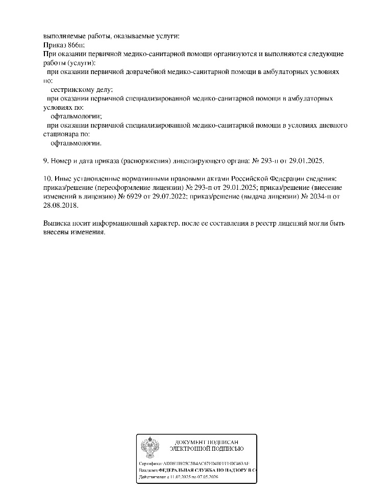 Лицензия Зрение Нева